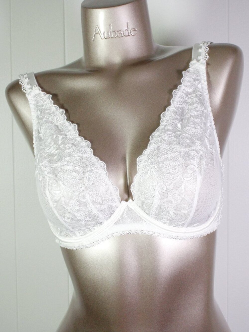 Aubade Paris Sample Pour Toujours Opale White Comfort Bra 34E